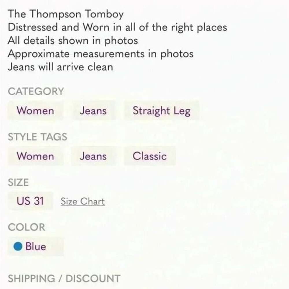 Vigoss Jeans - The Thompson Tomboy, Medium Wash Distressed Jeans Women's 31x27 - Picture 4 of 10